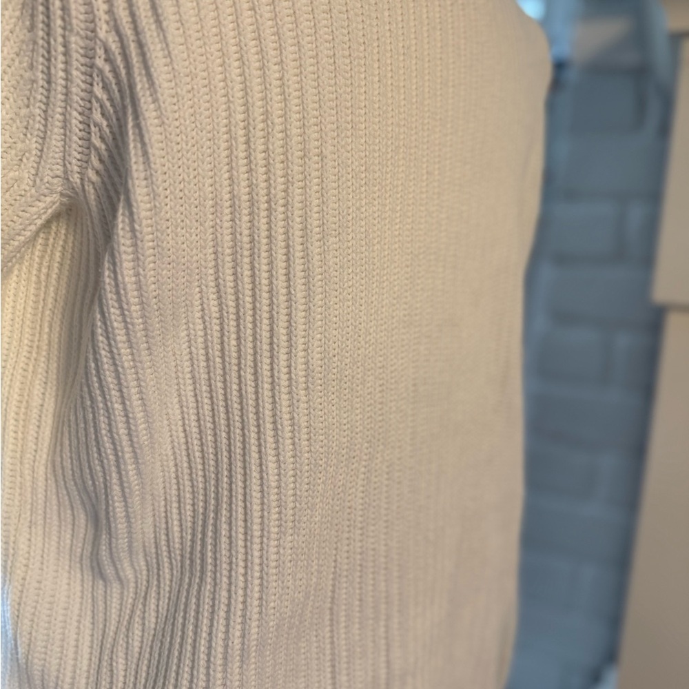 Tommy Hilfiger White Crew Neck Cable Knit Sweater - Picture 10 of 13